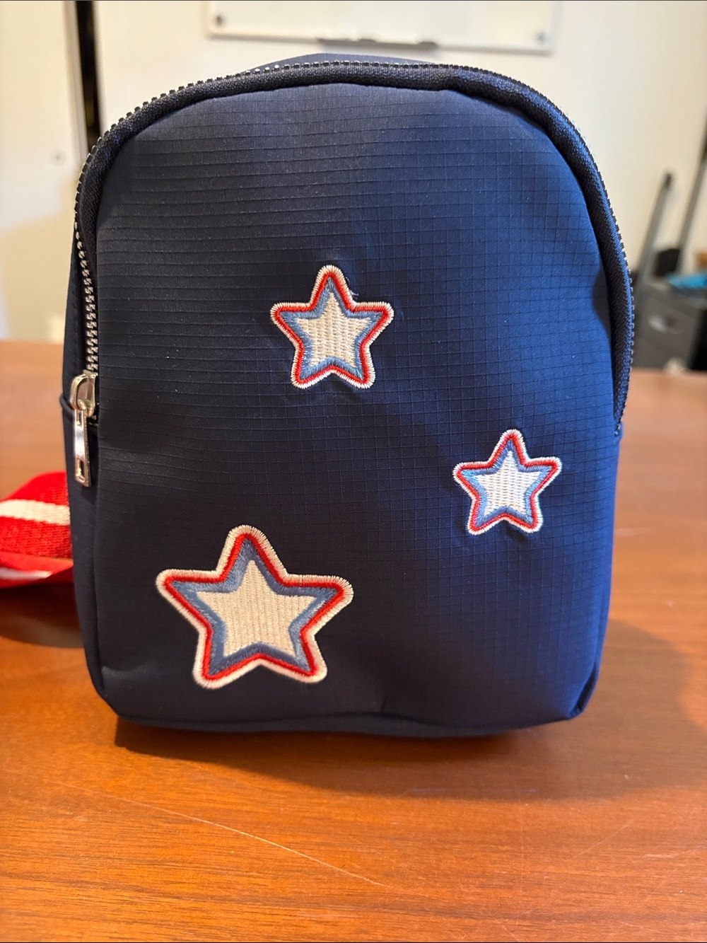 Marshalls Navy Kids Crossbody Bag with Red & White Star Accents